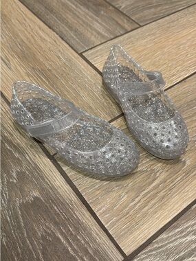 Old Navy Silver Glitter Jelly Mary Jane Kids Shoes